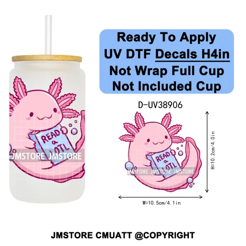 Fantasy Book Lover Gifts Positive Quotes UV DTF Decals Ready To Apply Waterproof Transfer Stickers For 16OZ Libbey Glass Can Cup