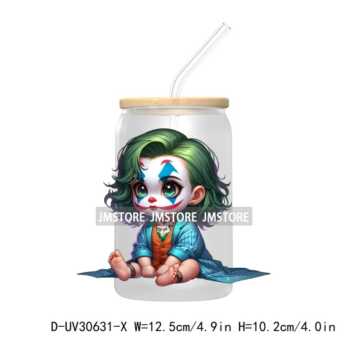 Spooky Cartoon Halloween Characters UV DTF Transfer Stickers Decals For Libbey Cold Cups Mugs Tumbler Waterproof Baby Princess