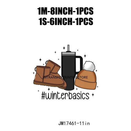 All I Need Is Cozy Winter Drink Coffee Lover Coquette Christmas Iron on Washable DTF Transfer Sticker Ready to Press for Hoodies