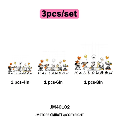 Happy Halloween Season Pumpkin Skull Cartoon Character Girly Evil Queen Iron on DTF Transfer Stickers Ready to Press for Textile