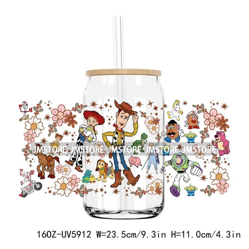 Cute Cartoon Characters Mouse 16OZ UV DTF Cup Wrap Transfers Stickers Custom Labels Durable Waterproof Logo For Libbey Glass Can