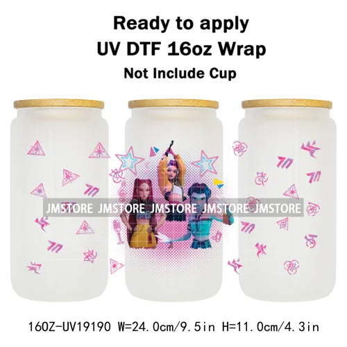 Kpop Idol Fan Art Anime Lover Gift UV DTF Cup Wrap Ready To Apply Transfer Stickers 16OZ Tumbler Wraps DIY For Libbey Glass Can