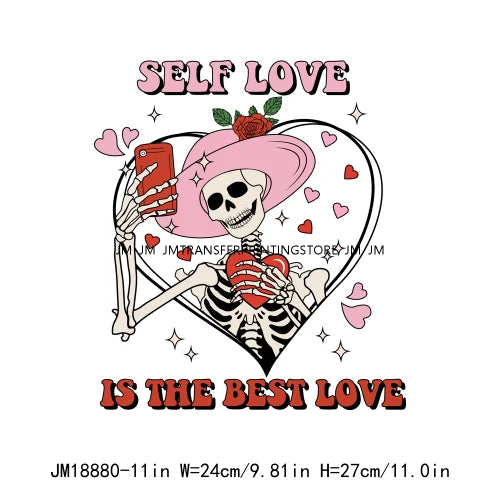 Hot All You Need Is Love Clouds Of Love Rose And Red Inside I'm Dead Skeleton Happy Valentines DTF Transfer Stickers For Clothes