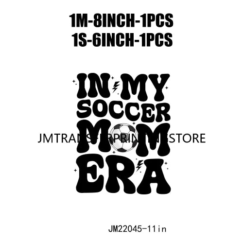 In My Ball Sport Mom Era Mother's Day Faux Glitter Dalmatian Lightning Bolt Soccer Mama DTF Transfer Stickers For Clothing