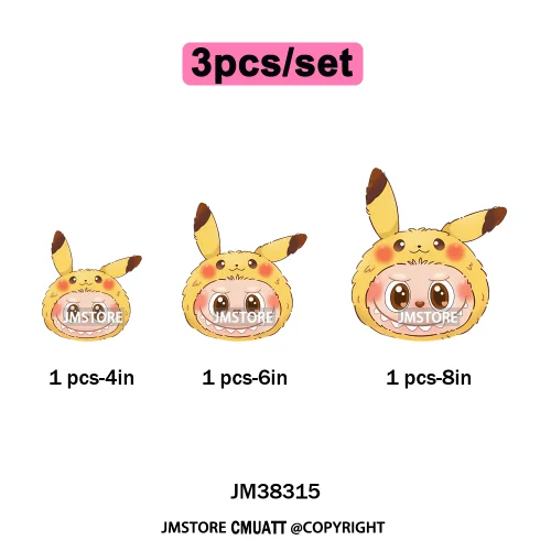 New Cartoon Costume Monster Dolls Lover DTF Printing Decals Iron on Washable Transfers Stickers Ready to Press for T-shirts