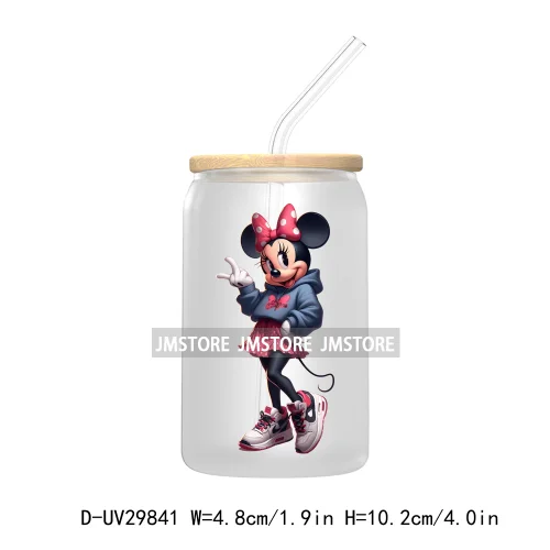 Streetwear Mouse Girl Boy UV DTF Transfer Stickers Decals For Libbey Cold Cups Mugs Tumbler Waterproof Labels Cartoon Characters