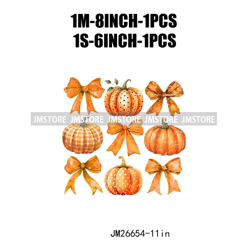 Fall Floral Coquette Bow Religious Jesus Autumn Girly Take Me To Pumpkin Patch DTF Iron On Transfers Stickers For T-shirt Bags