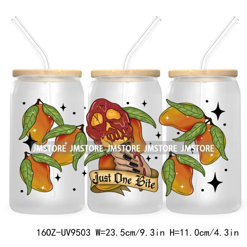 Cafecito Fall Latina Halloween 16OZ UV DTF Cup Wrap Transfer Stickers Custom Labels Durable Waterproof Logo For Libbey Glass Can