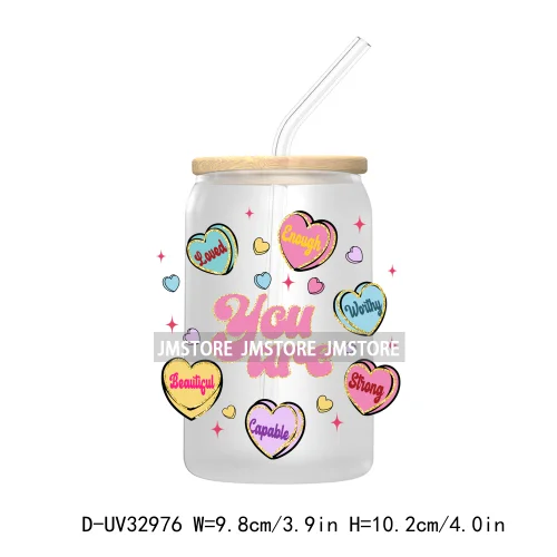 Coquette Valentine Heart Love XOXO Valentine's Day UV DTF Transfer Stickers Decals For Libbey Cold Cups Mugs Tumbler Waterproof