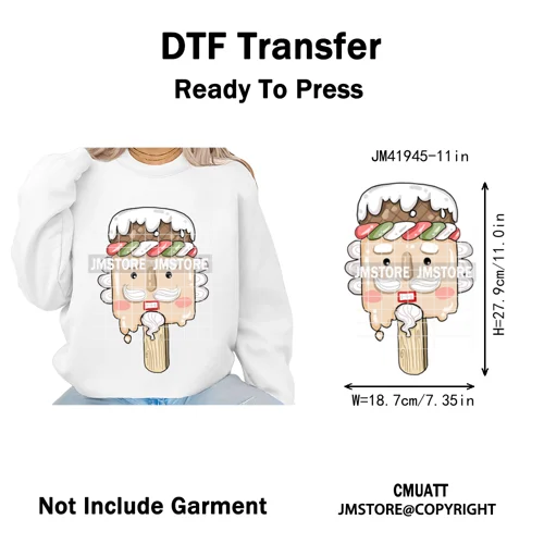Sweet Christmas Popsicles Spooky Halloween Ice Cream Iron on DTF Washable Transfers Stickers Ready to Press for Clothing Bags