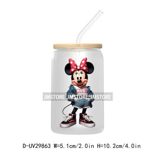 Streetwear Mouse Girl Boy UV DTF Transfer Stickers Decals For Libbey Cold Cups Mugs Tumbler Waterproof Labels Cartoon Characters