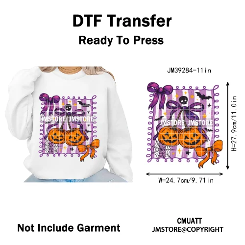 Witchy Goose Howday Pumpkin Boo Ghost Spooky Season Coquette Halloween Iron on DTF Transfers Stickers Ready to Press for Clothes