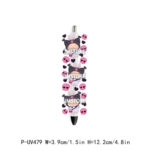 Cute Cartoon Monsters Character Kids UV DTF Pen Wraps Ready To Apply Transfer Stickers Waterproof Prints Durable Custom Labels