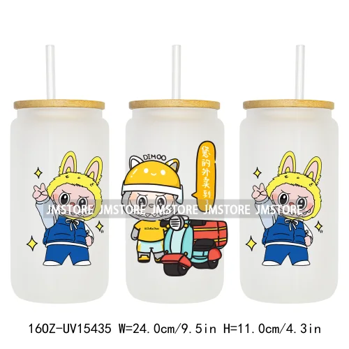Anime Cartoon Dolls Character UV DTF Stickers Ready to Transfer Cup Wrap Custom Print DIY Craft For Libbey Glass Can Mug Tumbler