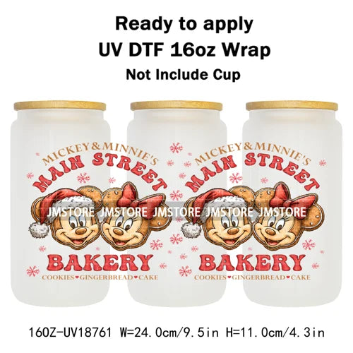 Christmas Crew Cartoon Characters Gingerbread UV DTF Stickers Ready To Apply Cup Wrap Custom Logo DIY Craft For Libbey Can Glass