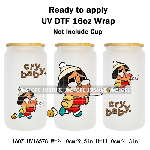 Cartoon Baby Monsters Cry UV DTF Stickers Ready To Transfer Cup Wrap Custom Labels DIY Craft For Libbey Can Glass Tumblers Mugs