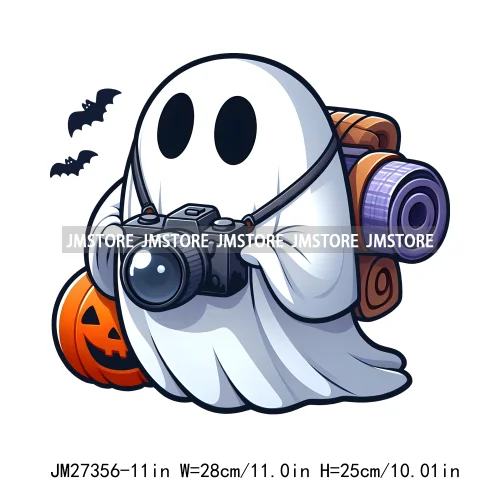 Funny Happy Death Watch Scary Movie Boo Ghost Halloween Vibes Thermal Logos DTF Iron On Heat Press Transfer Stickers For Clothes