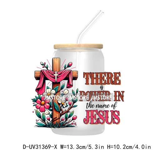 God Jesus Psalm Religious Faith Motivational Quotes UV DTF Transfer Stickers Decals For Libbey Cold Cups Mugs Tumbler Waterproof