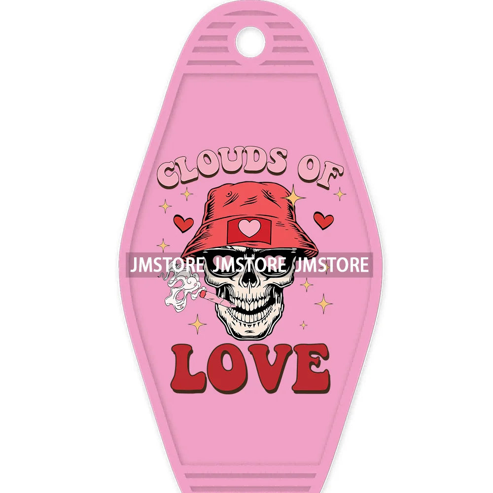 Loved To Death Skeleton Rose High Quality WaterProof UV DTF Stickers For Motel Hotel Keychain Blanks XOXO Valentines Day