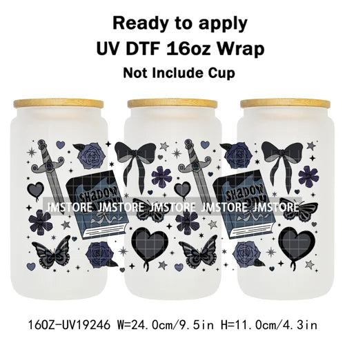 Romance Bookclub Bookish Candle UV DTF Cup Wrap Ready To Apply Transfer Stickers Durable 16OZ Tumbler Wraps For Libbey Glass Can