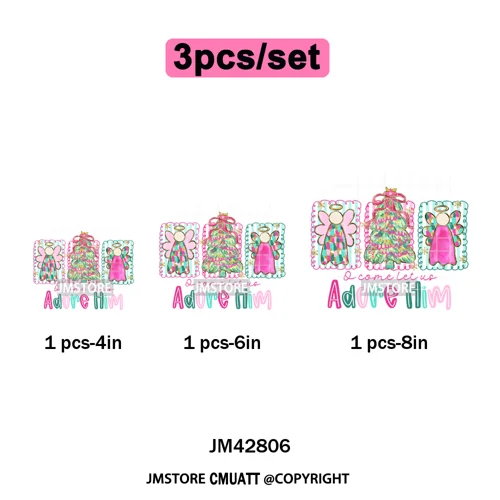 Funny Christmas Tree Coquette Holly Jolly Merry and Bright Festive Lover Iron on DTF Transfer Sticker Ready to Press for Hoodies