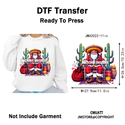 Tis The Season Pan Dulce Mexican Xmas Tuki Donkey Spanish Christmas Latin Iron on DTF Transfers Stickers Ready to Press for Text