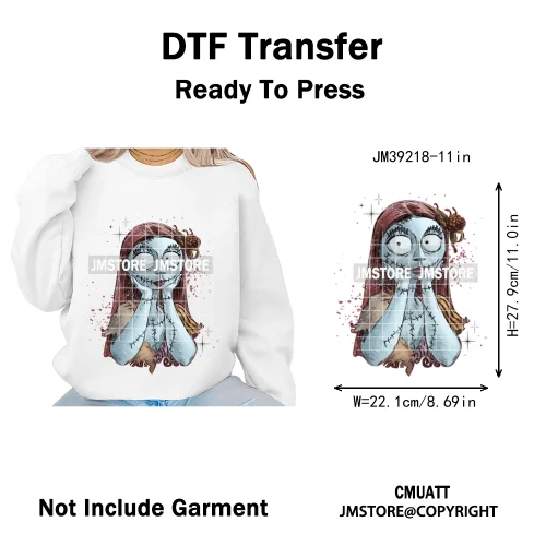Cartoon Scary Monster Halloween Friends Season Printing Iron on DTF Washable Heat Transfers Stickers Ready to Press for Textile
