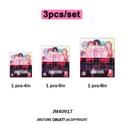 Music Kpop Group Lover Anime Fans Boys Girls Hunters Inspired Iron on DTF Washable Transfers Sticker Ready to Press for Clothing