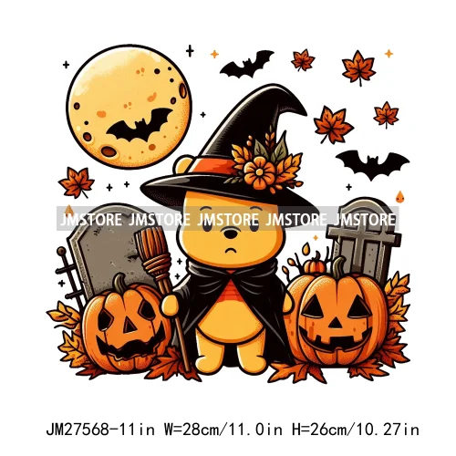 Cartoon Halloween Spooky Season Pumpkin Rip Gravestone Skull DTF Iron On Transfers Stickers Printing Ready To Press For Clothing