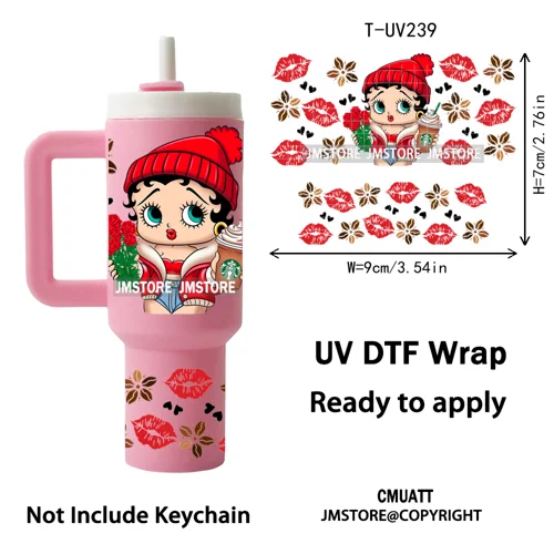 Princess Mirror Coquette Bow Family Vacation UV DTF Wraps Ready To Use Transfer Stickers Waterproof For Mini Tumbler Keychain