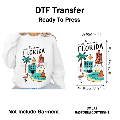 Retro American Citycape Scenery Badge States Lover Designs Iron on DTF Washable Transfers Stickers Ready to Press for Clothing