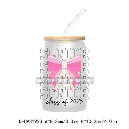 Senior 2025 College Grad UV Sticker Decals For Libbey Cold Cups Mugs Tumbler Transfer Stickers Waterproof Labels Graduation Cap