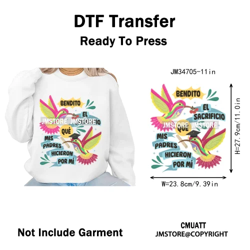 Funny Mexican Self-Love Latina Amor Propio Era Inverted Washable Iron on DTF Transfers Stickers Ready to Press for Sweatshirts