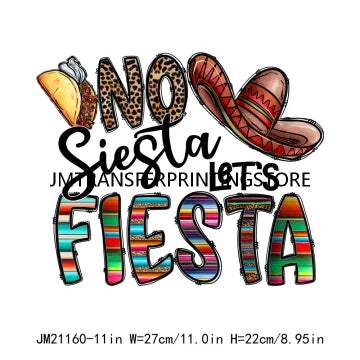 Viva Mexico Cinco De Drinko Logos Mama Cita Cowhide Western Spicy Taco Bout Party Iron On DTF Transfer Stickers For Sweatshirt