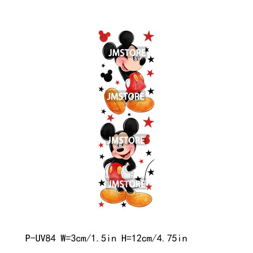 Cartoon Mouse Couple Best Friends Pen UV Wrap DTF Stickers Custom Labels Durable Waterproof Logo For DIY Customized Craft