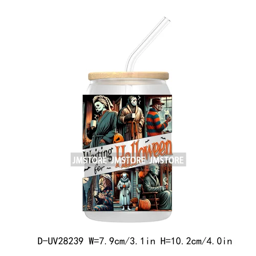 There's Some Horrors In This House UV DTF Transfer Stickers Decals For Libbey Cold Cups Mugs Tumbler Labels Halloween Killers