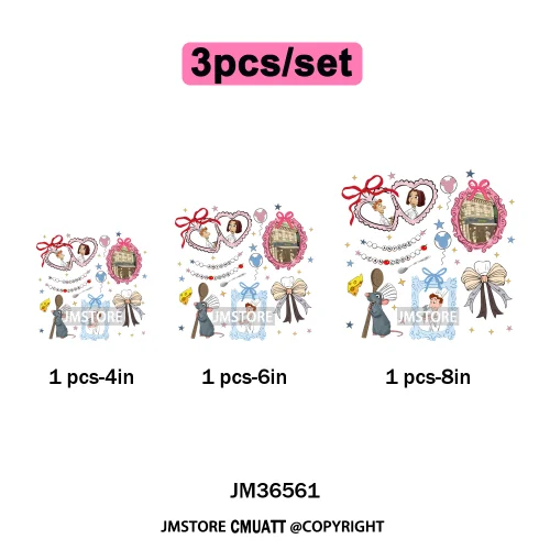 Colorful Animal Coquette Mirror Bracelet Cartoon Character Printing Iron On DTF Transfers Stickers Ready To Press T-shirts Bags