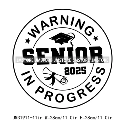 Happy University Graduate Senior Class Of 2025 Decals Iron On DTF Heat Transfer Stickers Ready To Press For Clothes Bags