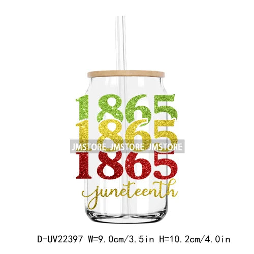 Stepping Into Juneteenth Black History Month UV DTF Transfer Stickers Decal For Libbey Cold Cup Mug Tumbler Waterproof DIY Craft