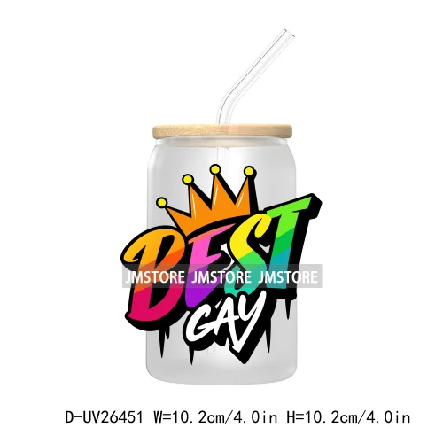 LGBT Quotes UV DTF Transfer Stickers Decals For Libbey Cold Cups Mugs Tumbler Waterproof DIY Custom Logo Labels Rainbow Pride