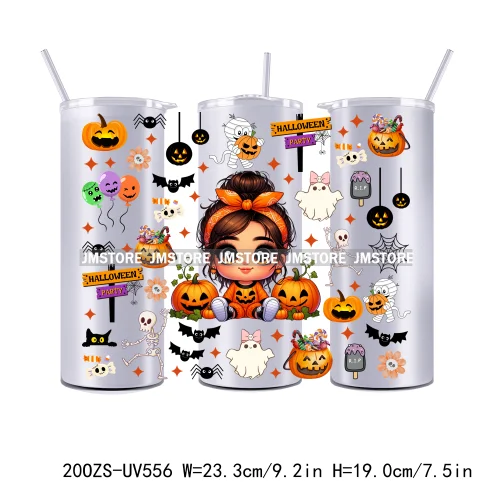 Latina Baby Halloween Pumpkin 20OZ Straight Skinny Tumbler Wrap UV DTF Cup Wraps Custom Labels Transfer Sticker Waterproof Logo