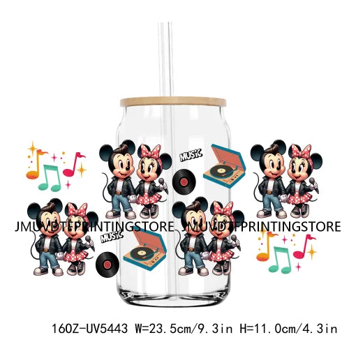 Cartoon Mouse Couple Playing Baseball UV DTF Sticker For 16OZ Libbey Glass Cup Can Wrap Transfer Stickers Custom Labels DIY Logo