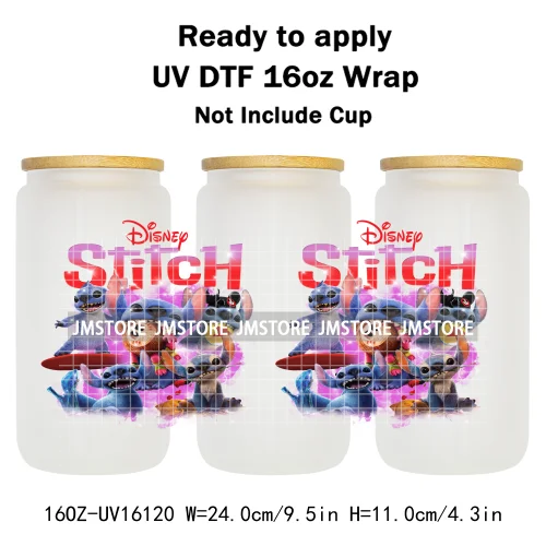 Trendy Movie Cartoon Character Bow 16OZ UV DTF Cup Wrap Ready To Apply Waterproof Transfer Sticker For Libbey Glass Can Tumbler