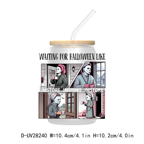 There's Some Horrors In This House UV DTF Transfer Stickers Decals For Libbey Cold Cups Mugs Tumbler Labels Halloween Killers