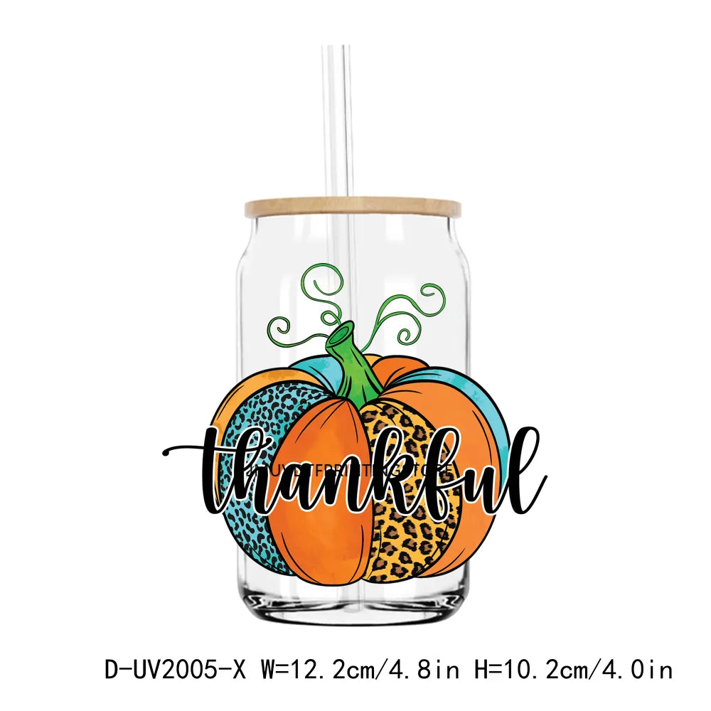 Get Your Fat Pants Funny Thanksgiving UV DTF Transfers Stickers Decals For Libbey Cold Cups Mugs Tumbler Waterproof DIY Craft