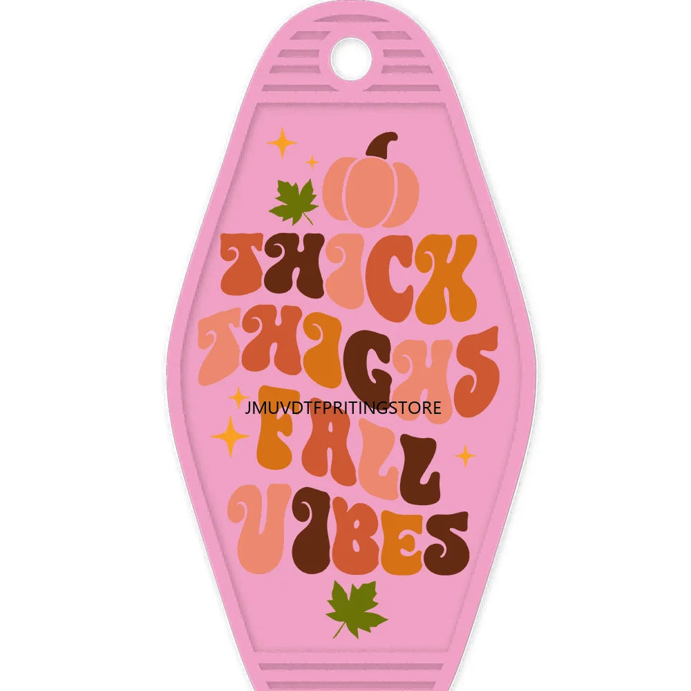 Thankful Fall Autumn Pumpkin Season High Quality WaterProof UV DTF Sticker For Motel Hotel Keychain