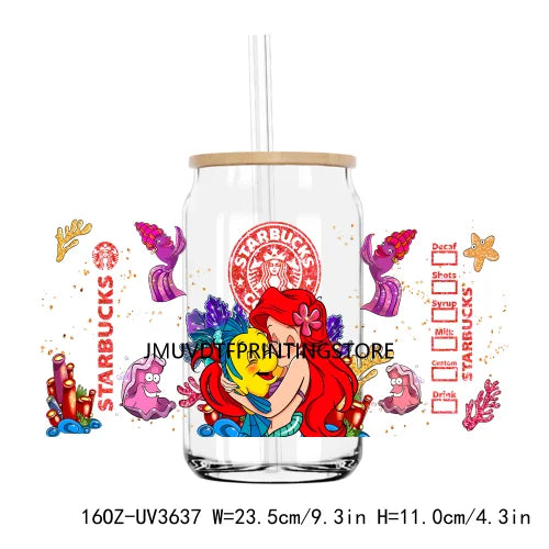 Cartoon Movie Characters Best Friends UV DTF Sticker For 16OZ Libbey Glass Cup Can Wrap Transfer Sticker Custom Labels DIY Logo