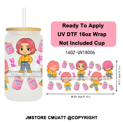Tiger Demon Hunters Kpop Soda Boys Girl Dinner 16OZ UV DTF Cup Wraps Ready To Apply Transfer Stickers For Libbey Glass Can Mugs