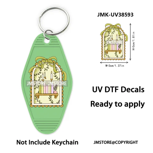 Positive Quotes Books Coffee Lover Girly UV DTF Motel Keychain Decal Ready To Ship Transfer Stickers Prints For Hotel Keychain