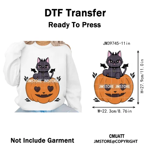 Sweet Spooky Ghost Boo Coquette Pumpkins Halloween Skeleton Iron on DTF Washable Transfers Stickers Ready to Press for T-shirts